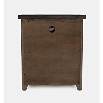 Madison County Rustic Reclaimed Solid Wood Farmhouse USB Charging Nightstand