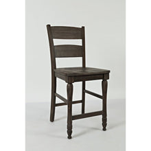 Rustic Reclaimed Pine Farmhouse Ladderback Counter Stool (Set of 2)