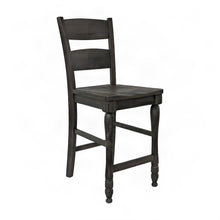 Distressed Pine Farmhouse Ladderback Counter Stools, Set of 2, Barnwood Brown