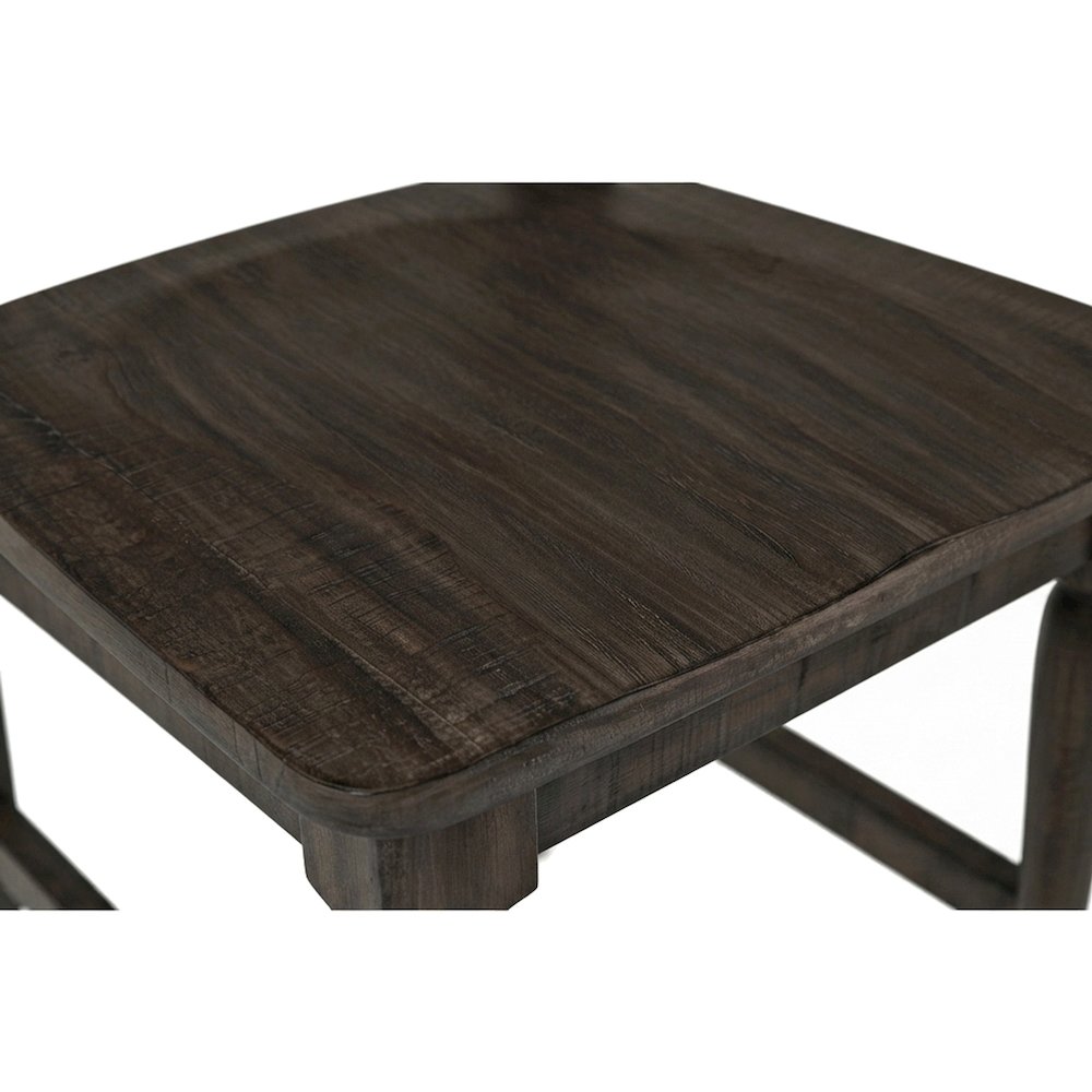 Distressed Pine Farmhouse Ladderback Counter Stools, Set of 2, Barnwood Brown