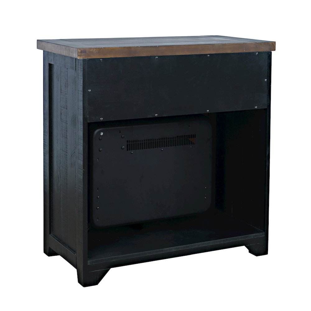 Solid Wood Rustic 32" Farmhouse Electric Fireplace Console TV Stand