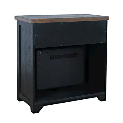 Solid Wood Rustic 32" Farmhouse Electric Fireplace Console TV Stand