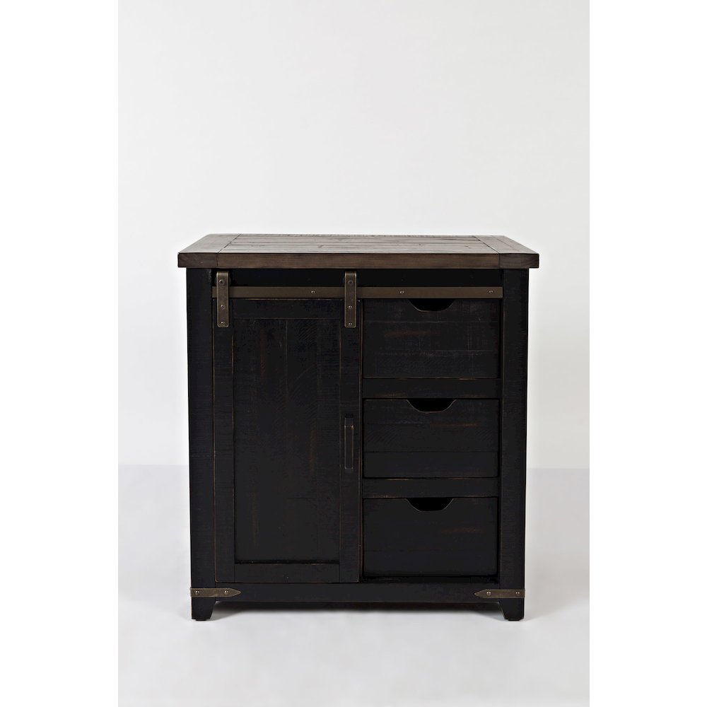 Rustic Reclaimed Solid Wood Farmhouse 32" Barn Door Accent Cabinet