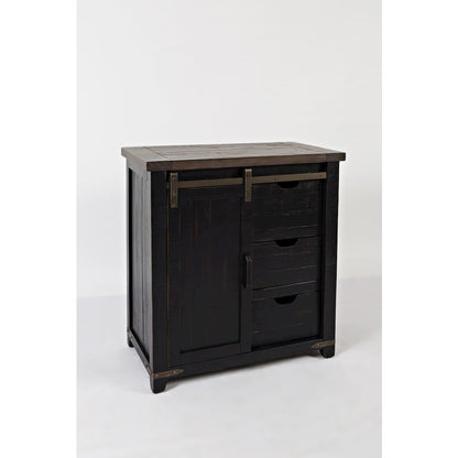 Rustic Reclaimed Solid Wood Farmhouse 32" Barn Door Accent Cabinet
