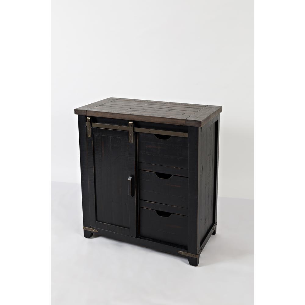 32" Barn Door Accent Cabinet - Vintage Black
