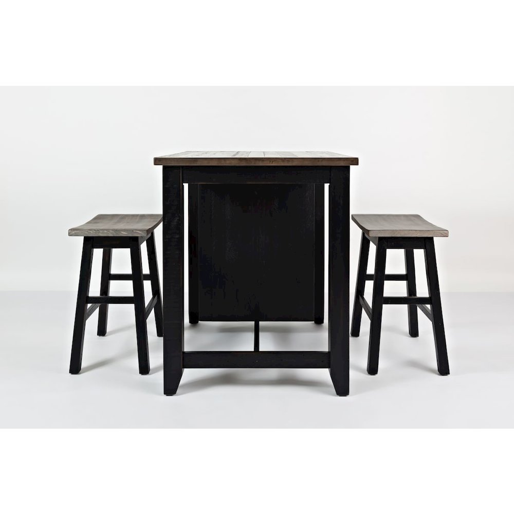 Rustic Reclaimed Solid Wood Farmhouse 3 Piece Counter Height Dining Set
