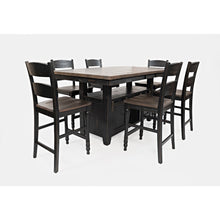 Reclaimed Pine 72" Farmhouse Counter Height Seven-Piece Dining Set