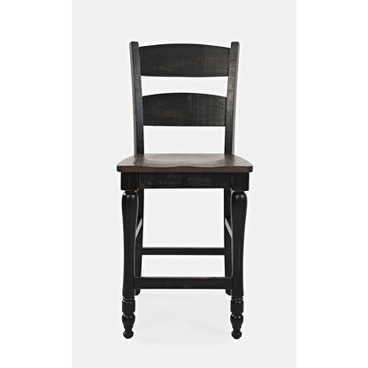 Rustic Reclaimed Pine Farmhouse Ladderback Counter Stool (Set of 2)