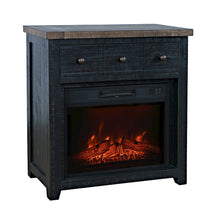 Solid Wood Rustic 32" Farmhouse Electric Fireplace Console TV Stand