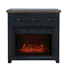 Solid Wood Rustic 32" Farmhouse Electric Fireplace Console TV Stand