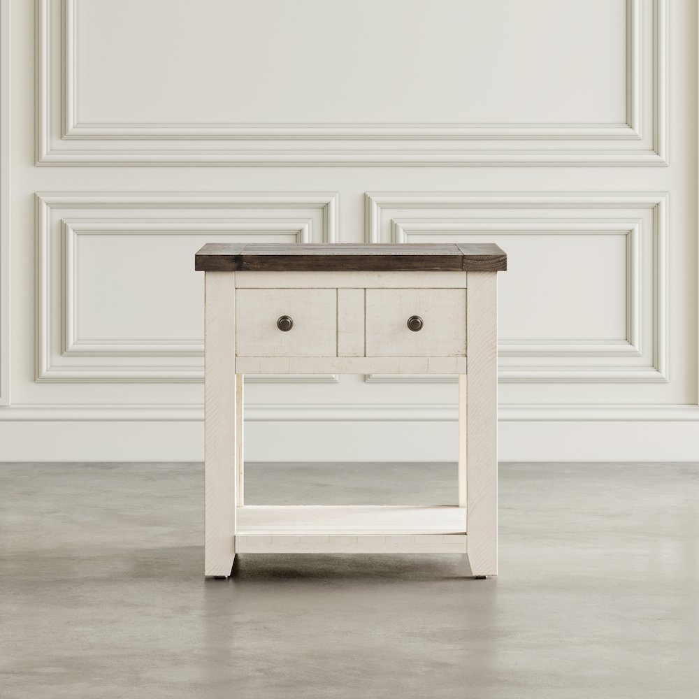 Madison County Rustic Reclaimed Pine Farmhouse End Table
