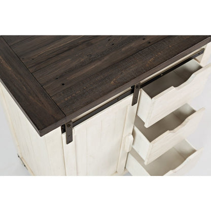 Rustic Reclaimed Solid Wood Farmhouse 32" Barn Door Accent Cabinet