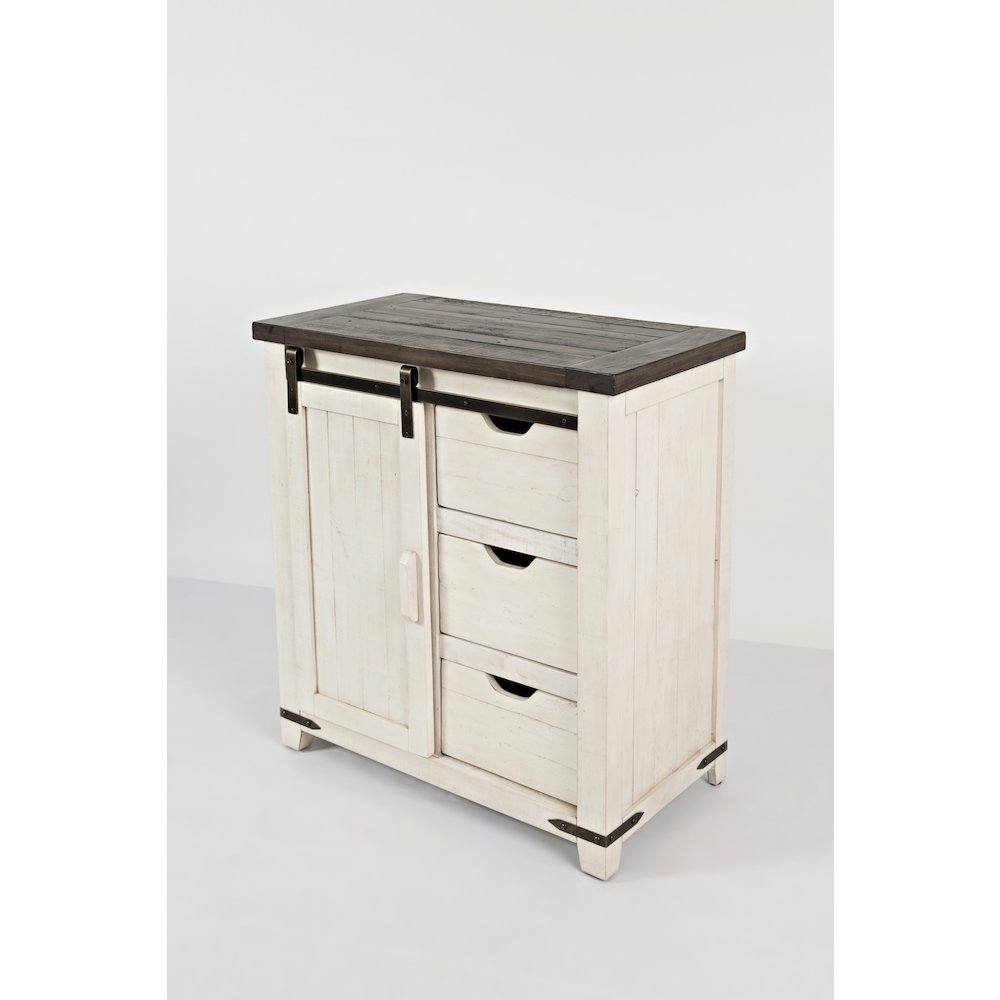 Rustic Reclaimed Solid Wood Farmhouse 32" Barn Door Accent Cabinet