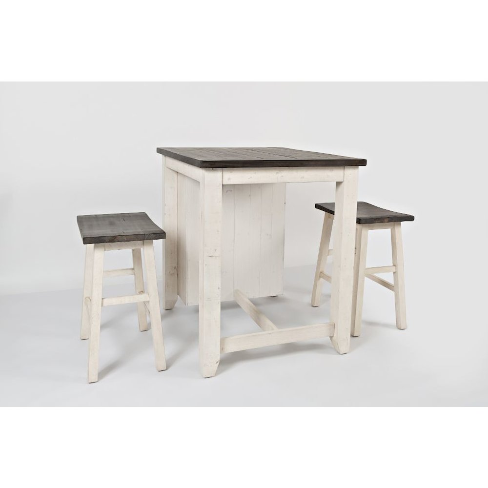 Rustic Reclaimed Solid Wood Farmhouse 3 Piece Counter Height Dining Set
