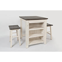 Rustic Reclaimed Solid Wood Farmhouse 3 Piece Counter Height Dining Set