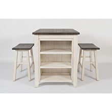 Rustic Reclaimed Solid Wood Farmhouse 3 Piece Counter Height Dining Set