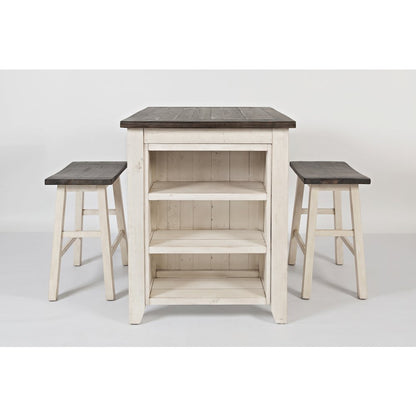 Rustic Reclaimed Solid Wood Farmhouse 3 Piece Counter Height Dining Set