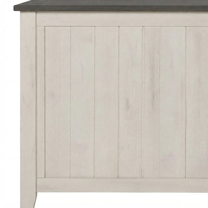 Solid Pine Farmhouse Counter Height Dining Table, 3 Piece Set, Vintage White