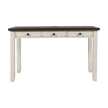 Solid Pine Farmhouse Writing Desk with Drawer and USB Charging, Vintage White