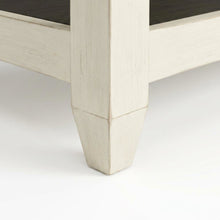 Solid Pine Farmhouse Writing Desk with Drawer and USB Charging, Vintage White