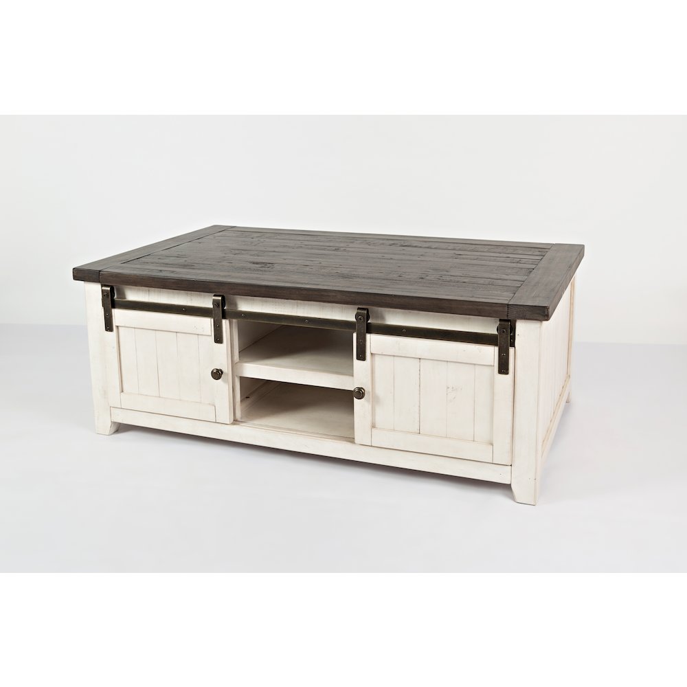 Madison County 50" Rustic Reclaimed Pine Farmhouse Barn Door Coffee Table