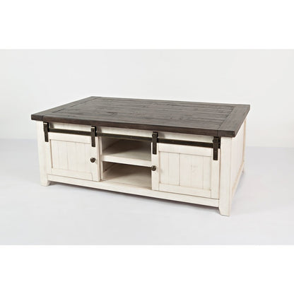 Madison County 50" Rustic Reclaimed Pine Farmhouse Barn Door Coffee Table