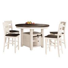 Rustic Farmhouse Five Piece Reclaimed Solid Wood Counter Height Round Dining Set