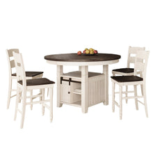 Rustic Farmhouse Five Piece Reclaimed Solid Wood Counter Height Round Dining Set