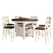 Farmhouse Seven Piece Reclaimed Solid Wood Counter Height Round Dining Set
