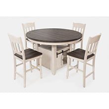 Rustic Farmhouse Five Piece Reclaimed Solid Wood Counter Height Round Dining Set
