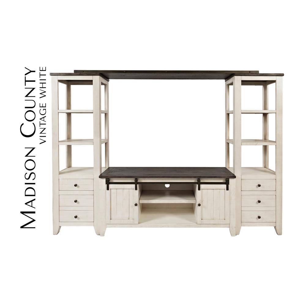 Madison Country Media Wall - Vintage White