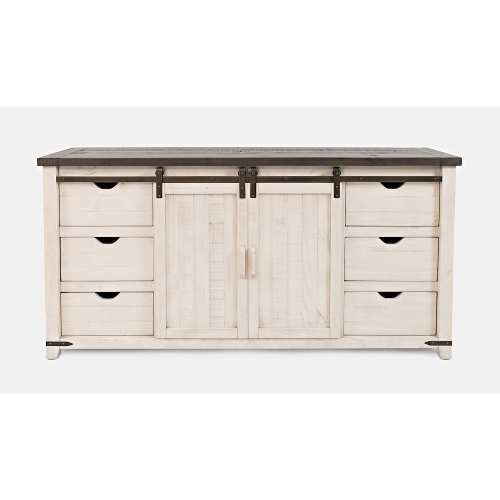 Madison County Rustic Reclaimed Solid Wood Farmhouse 70" Barn Door Server