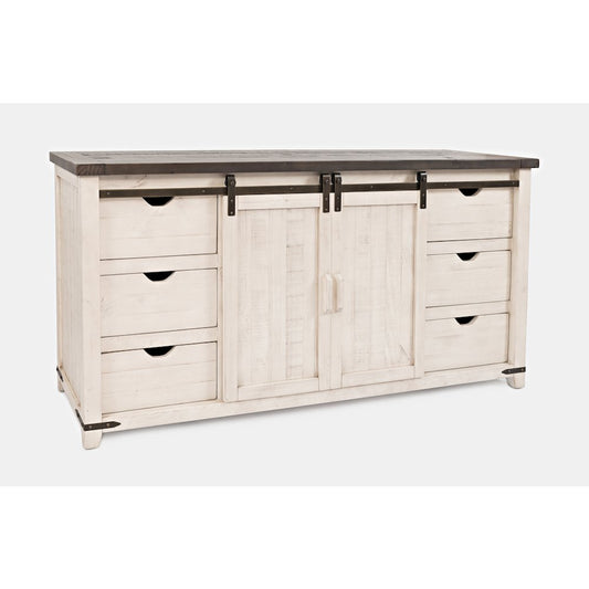 Madison County Rustic Reclaimed Solid Wood Farmhouse 70" Barn Door Server