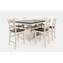 Reclaimed Pine 72" Farmhouse Counter Height Seven-Piece Dining Set