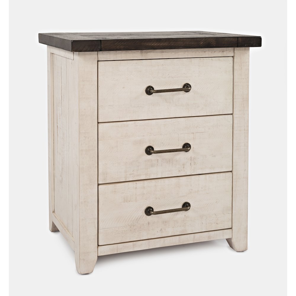 Madison County Rustic Reclaimed Solid Wood Farmhouse USB Charging Nightstand