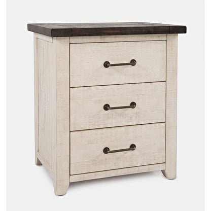 Madison County Rustic Reclaimed Solid Wood Farmhouse USB Charging Nightstand