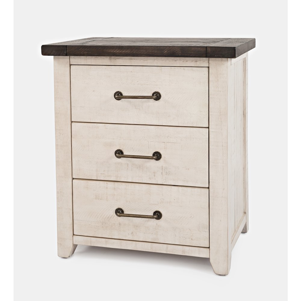Madison County Rustic Reclaimed Solid Wood Farmhouse USB Charging Nightstand