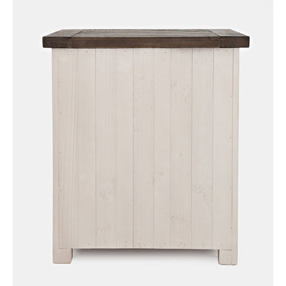 Madison County Rustic Reclaimed Solid Wood Farmhouse USB Charging Nightstand