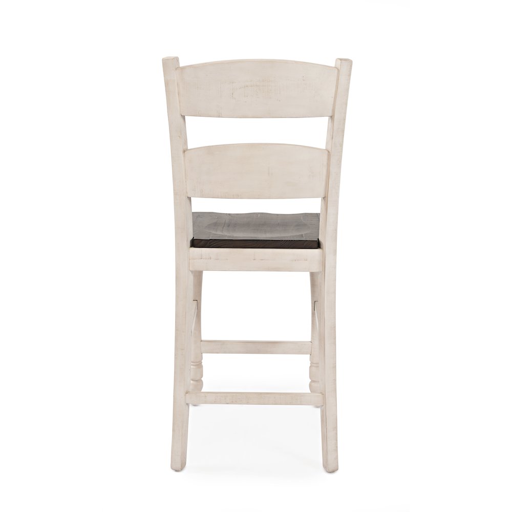 Rustic Reclaimed Pine Farmhouse Ladderback Counter Stool (Set of 2)