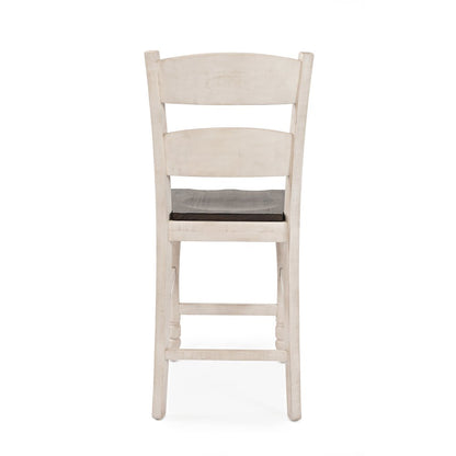 Rustic Reclaimed Pine Farmhouse Ladderback Counter Stool (Set of 2)