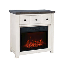 Solid Wood Rustic 32" Farmhouse Electric Fireplace Console TV Stand