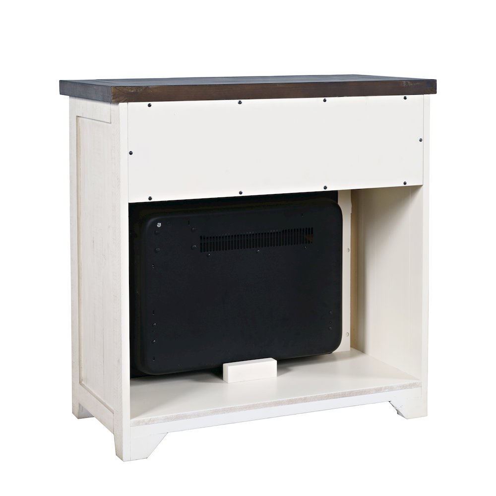 Solid Wood Rustic 32" Farmhouse Electric Fireplace Console TV Stand