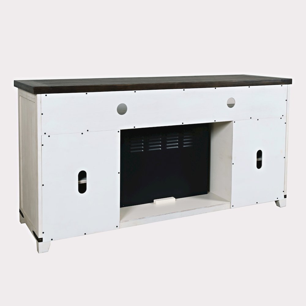Madison Rustic 64" Barn Door Farmhouse TV Stand Console, Electric Fireplace
