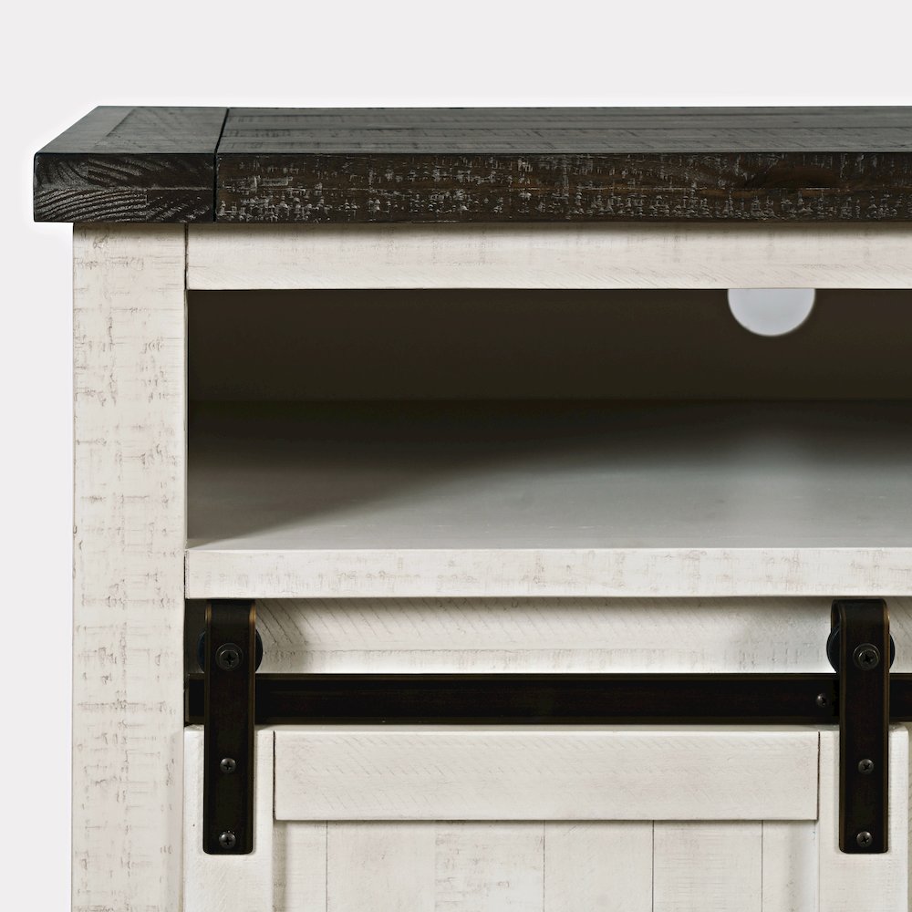 Madison Rustic 64" Barn Door Farmhouse TV Stand Console, Electric Fireplace