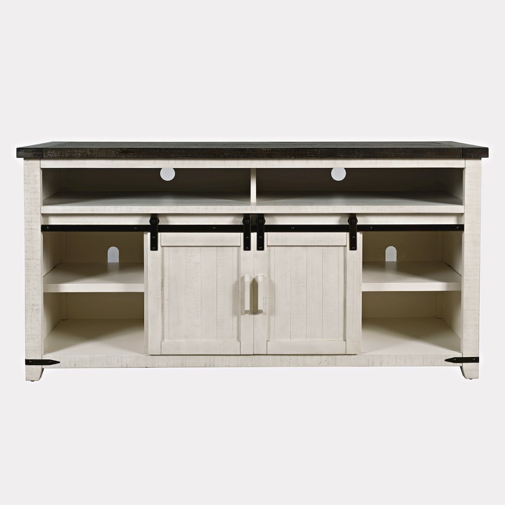 Madison Rustic 64" Barn Door Farmhouse TV Stand Console, Electric Fireplace