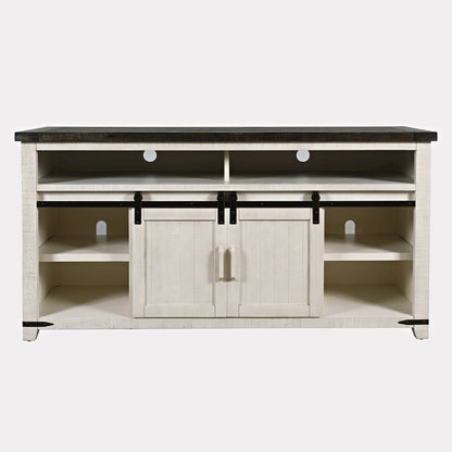 Madison Rustic 64" Barn Door Farmhouse TV Stand Console, Electric Fireplace