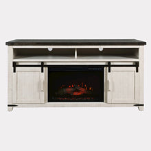 Madison Rustic 64" Barn Door Farmhouse TV Stand Console, Electric Fireplace
