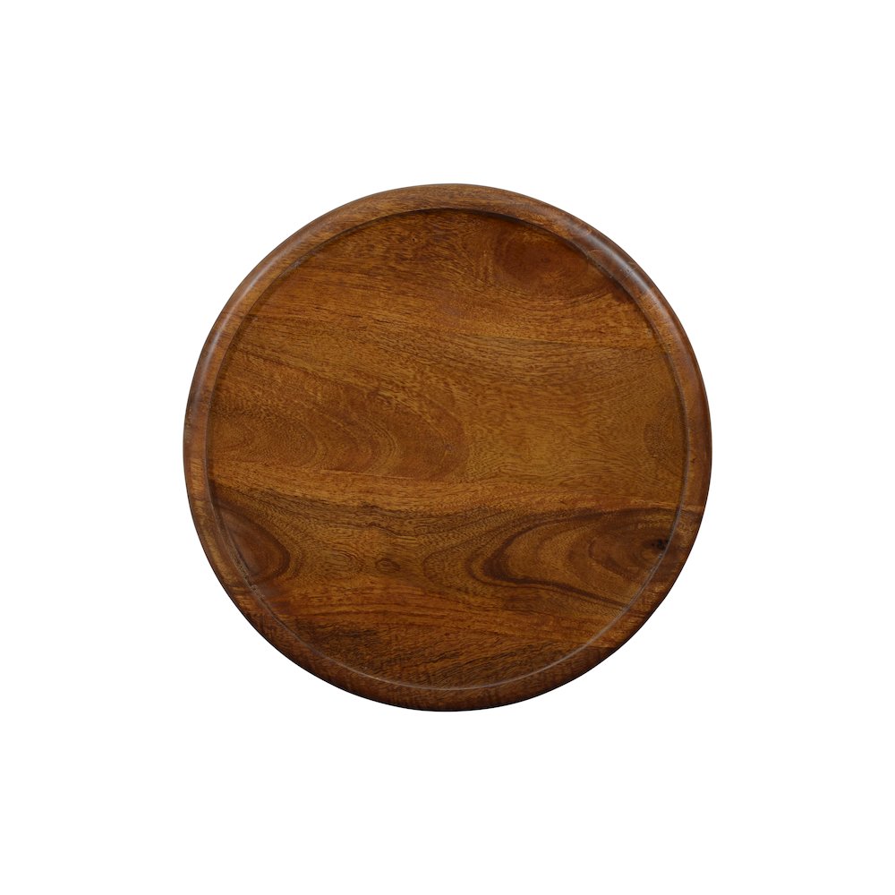 Decker Small Distressed Hardwood Global Drum End Table