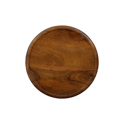 Decker Small Distressed Hardwood Global Drum End Table