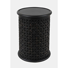 Decker Distressed Hardwood Global Drum End Table